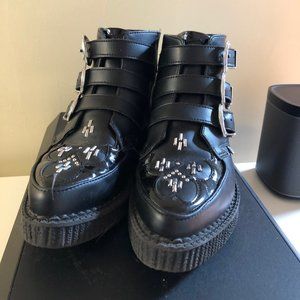 Black TUKskin 3-Buckle Western Creeper Boot